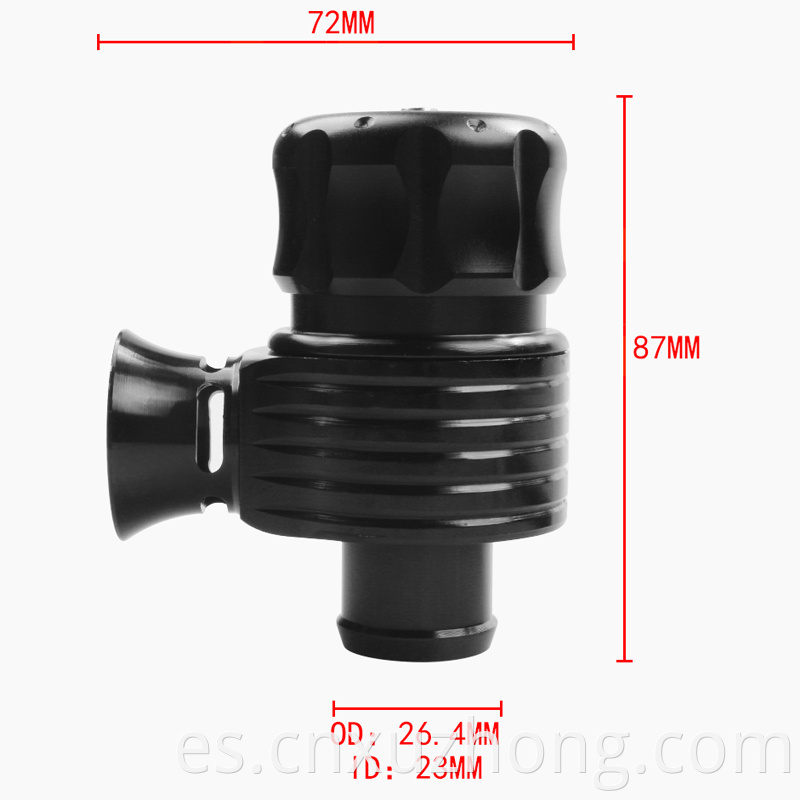 RASTP Universal ajustable de 25 mm de un solo puerto para válvula de descarga turbo de aluminio negro